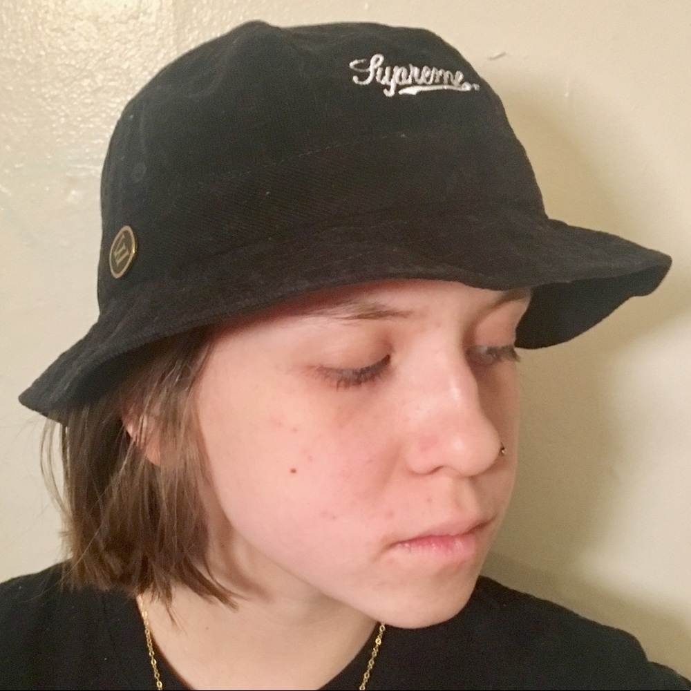 Supreme Black Cord Bucket Hat